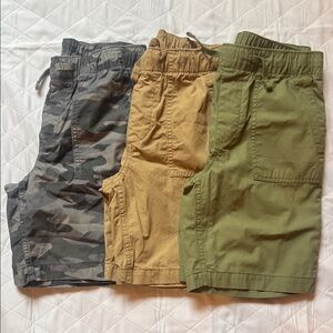 GAP Boys 3-Pack Cargo Shorts - Camouflage, Tan, Olive
